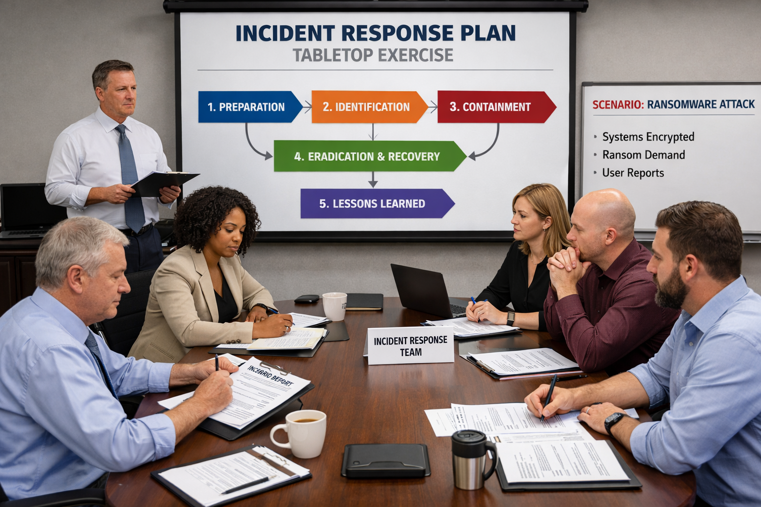 Have a formal incident response plan that follows a framework and peform a tabletop exercise with the team-1