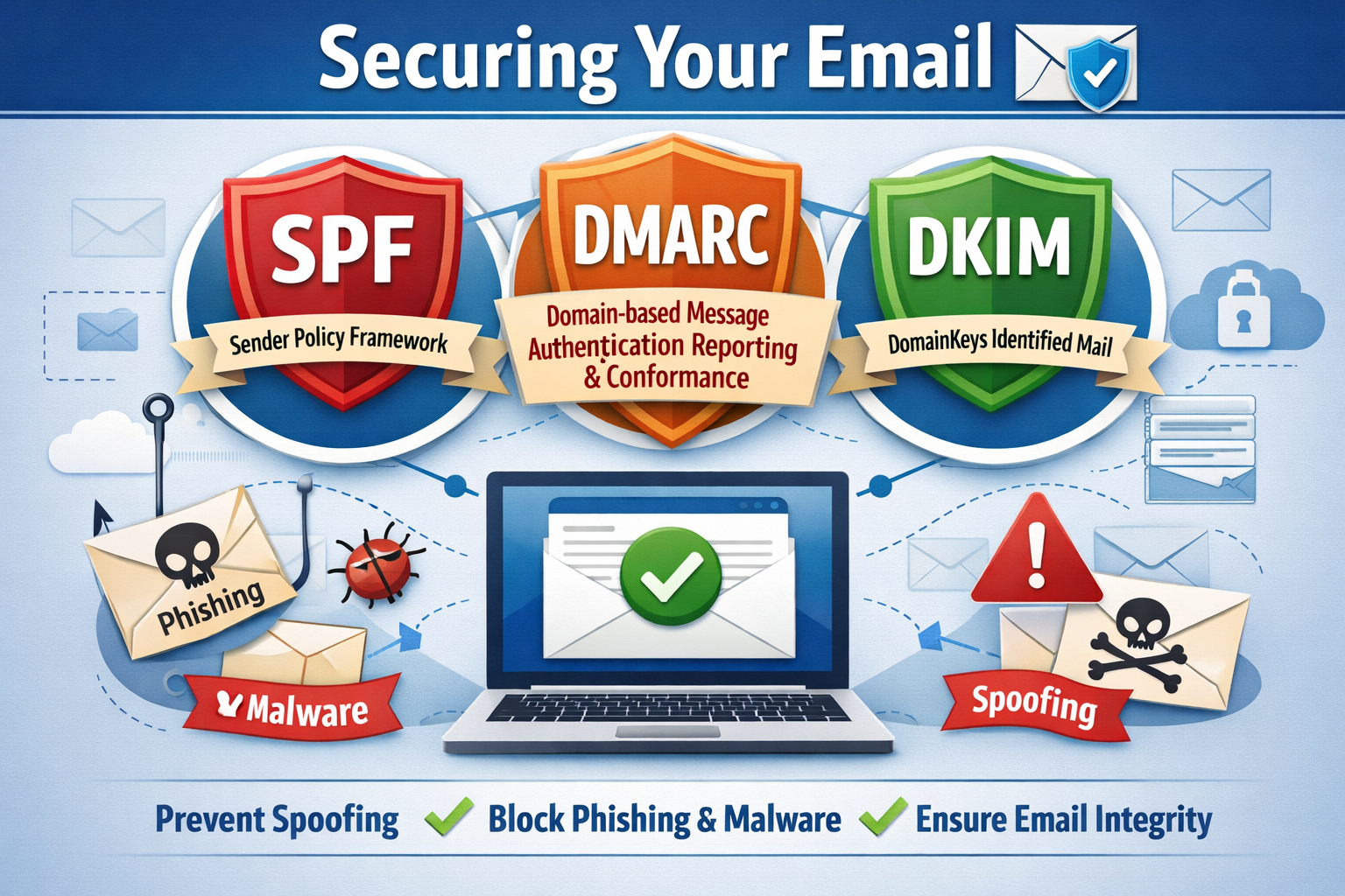 SPF DMARC DKIM to secure Email