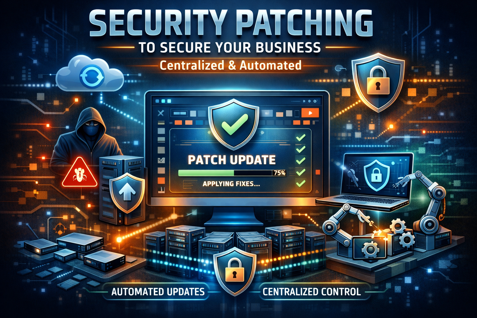 securitiy patching to secure your business Centralized and automated